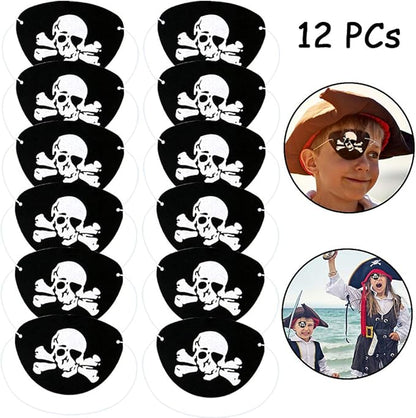 HLenyoy 88 PCs Pirate Party Supplies Favors Pirate Keychain Rings Bracelets Pirate Eye Patch Mustache Tattoos Stickers Pirate Party Favors Decoration
