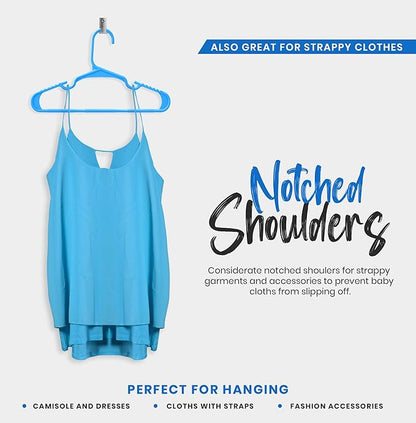 Utopia Home 240 Pack Kids Hangers - 11.5 Inch Plastic Baby Hangers for Closet - Childrens Hangers for Clothes & Infant Hangers for Closet - Ideal for Everyday Standard Use (Blue)