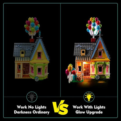 VONADO LED Light Kit Compatible with Lego 43217 Up House (NO Model), Sensing Colorful Lighting Compatible with Lego 43217 Building Toy Set (ONLY Lights)