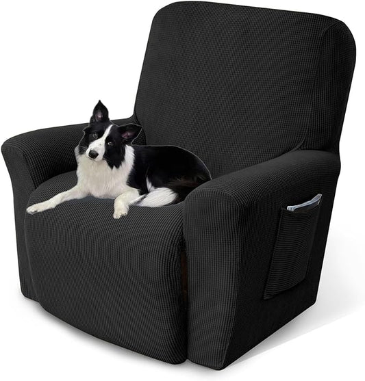 Recliner Chair Cover Lazy Boy Recliner Covers Recliner Covers for Recliner Chair 1 Piece Furniture Protector Prevent wear and pet Hair（Recliner,Black）