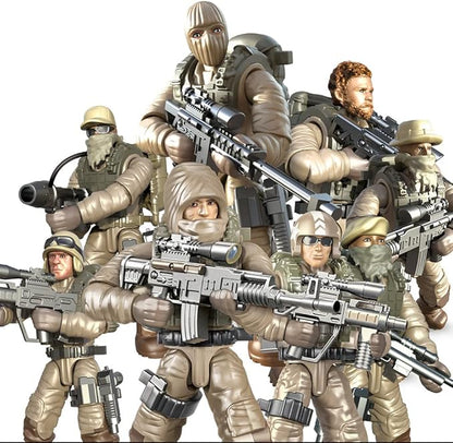 8 PCS Building Block City Policeman Action Mini-Figures with Multiple Military Weapons Accessories SWAT Model Equipment Assembly Building Toys Party Favors Gift for Boys