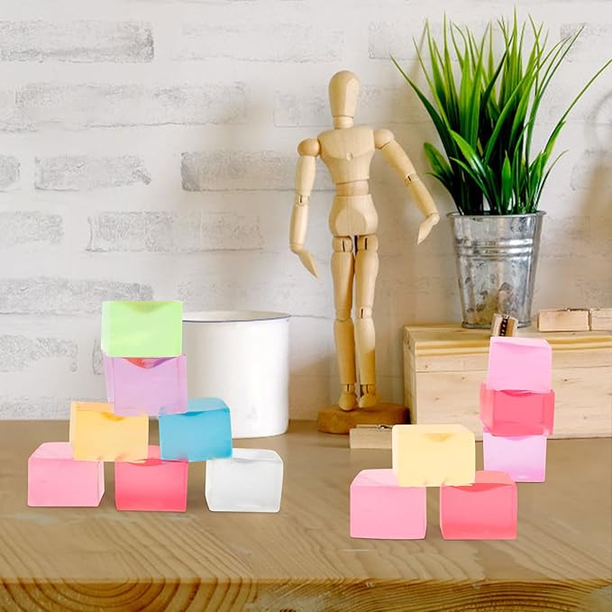 Hooqict 20Pcs Stress Cube Squishy Stress Balls Fidget Toys Square Squeeze Ice Cube Sensory Toys for Kids Adults Mini Squishies Stress Relief Party Gift Bag Fillers Birthday Goodie Bag Stuffers