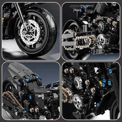 RiceBlock Motorcycle Toys Building Blocks Set, 1:8 Scale Model Gift, Suitable for Motorcycle Models for Boys Age 8-12, 575 Pieces