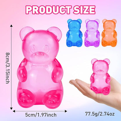 Stress Bear Taba Squishy Balls, Bear Toy Taba Squishy Toys for Kids Stress Relief Squeeze Balls for Valentines Day Gifts Birthday Gifts Party Favors-Rosy