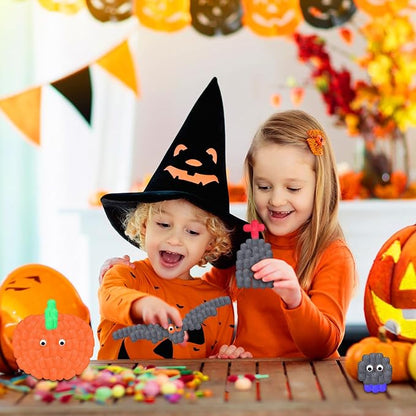 Junkin 1000 Pcs Magic Noodles Foam Crafts Puffs Corn Super Crafts Arts Kit Bulk Building Blocks Model Toys Valentines Kid Gifts for Kindergarten School Stimulates Creativity Supplies(Bright Colors)