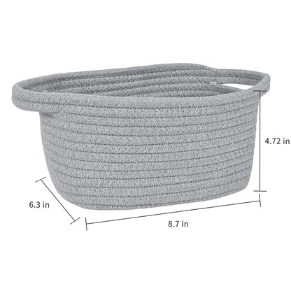 ABenkle Small Storage Basket, Mini Basket, Cute Tiny Cotton Rope Woven Baskets, Shelf Storage, Boho Decorative Toy Storage Bin Gift Baskets