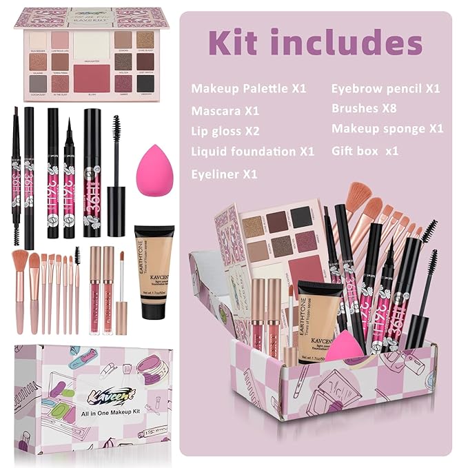 Makeup Kit for Women Teen Girls Full Kit Makeup Sets for Teens Eyeshadow Makeup Gift Set fo Women Teenagers Christmas Makeup Kits for Teens