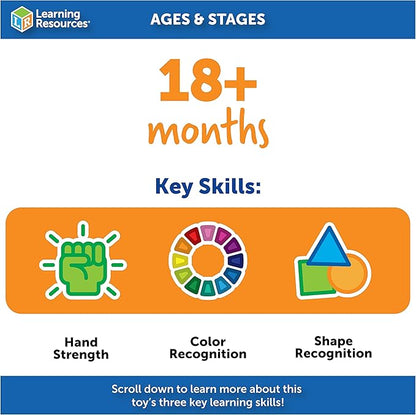Learning Resources Spike The Fine Motor Hedgehog Puzzle Playmate - 11 Pieces,Ages 18+ Months Fine Motor Game, Color and Shape Recognition Toddler Montessori Toys