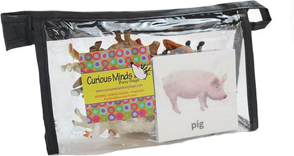 Montessori Animal Match - Miniature Farm Animal Toy Figurines with Matching Cards - 2 Part Cards. Montessori Learning Toy, Language Materials Busy Bag Activity