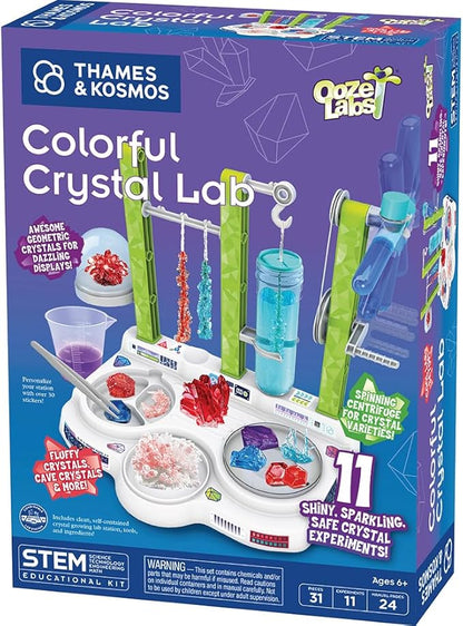 Thames & Kosmos Ooze Labs Colorful Crystal Lab STEM Experiment Kit & Lab Setup | Awesome Geometric Crystals, Dazzling Displays, with 11 Shiny, Sparkly, Safe Experiments | Stickers to Decorate Your Lab