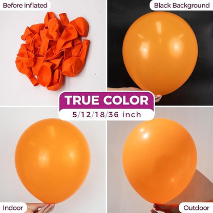 Bezente Orange Giant Balloons 36 Inch - 8 Pack Jumbo Large Round Light Orange Latex Balloon for Photo Shoot Birthday Graduation Bridal Shower Halloween Party Decorations
