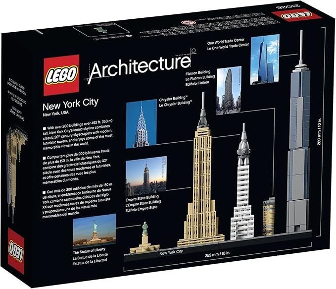 LEGO Architecture New York City 21028, Build It Yourself New York Skyline Model Kit for Adults and Kids (598 Pieces),Multicolor