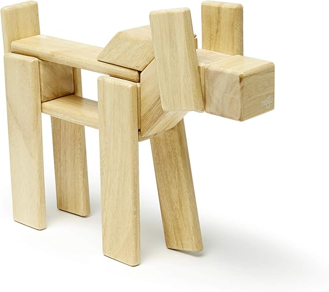24 Piece Tegu Magnetic Wooden Block Set, Natural, 1-99 years old