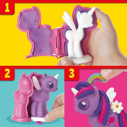 Play-Doh Make 'n Style Ponies Playset, My Little Pony Figures, 9 Colors, Kids Arts & Crafts Set, Preschool Toys, Easter Gifts for Girls & Boys, Ages 3+ (Amazon Exclusive)