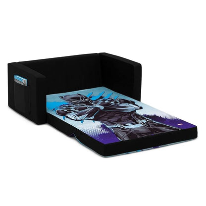 Delta Children Marvel Black Panther Cozee Flip-Out Sofa with Memory Foam - 2-in-1 Convertible Sofa to Lounger, Black