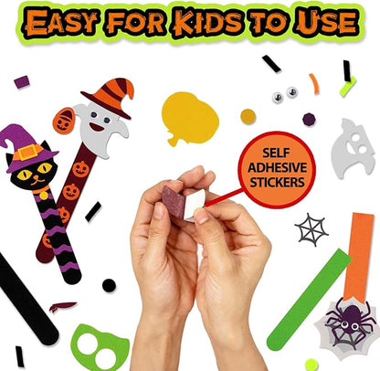 Shemira 24 Pack Halloween Crafts for Kids, Halloween Bookmark Craft for Party Favors, Halloween Trick or Treating Gifts Toys, Halloween Miniatures Prizes for Kids, Halloween School Art Activities