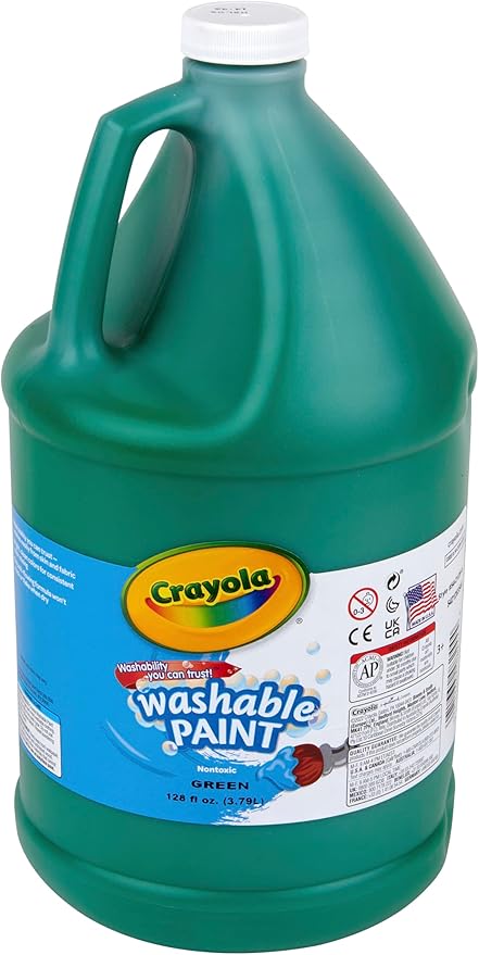 Crayola Washable Paint for Kids - Green (1 Gallon), Kids Arts and Crafts Supplies, Non Toxic, Bulk