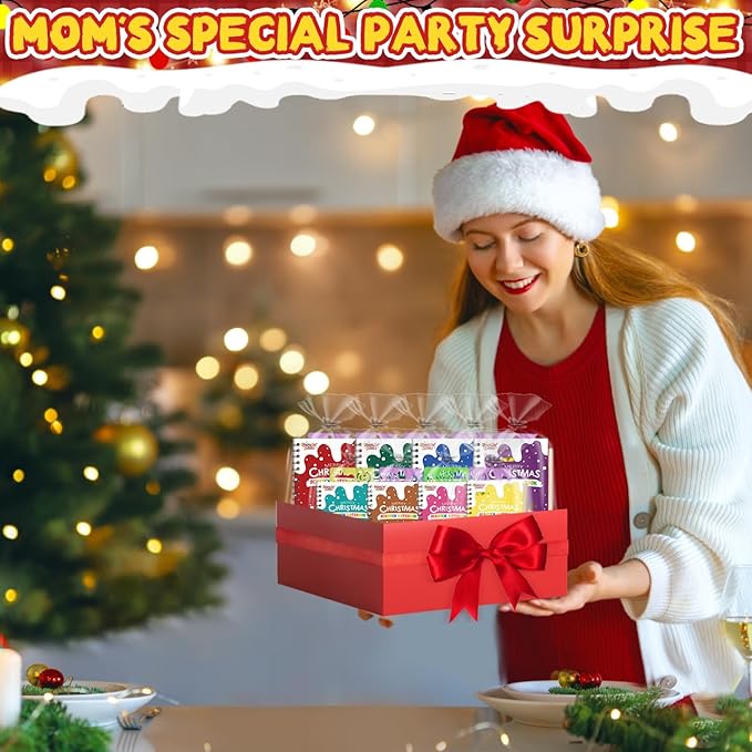 FEREDO KIDS Party Favors for Kids: 16 Pack Christmas Rainbow Scratch Art Notebook Classroom School Supplies Bulk for Girls Boys Goodie Bags Stuffers, Return Gifts for Birthday Party Gift Kid Crafts