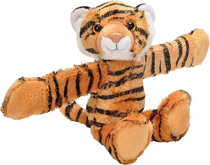 Wild Republic Huggers, Tiger Plush Toy, Slap Bracelet, Stuffed Animal, Kids, 8 inches
