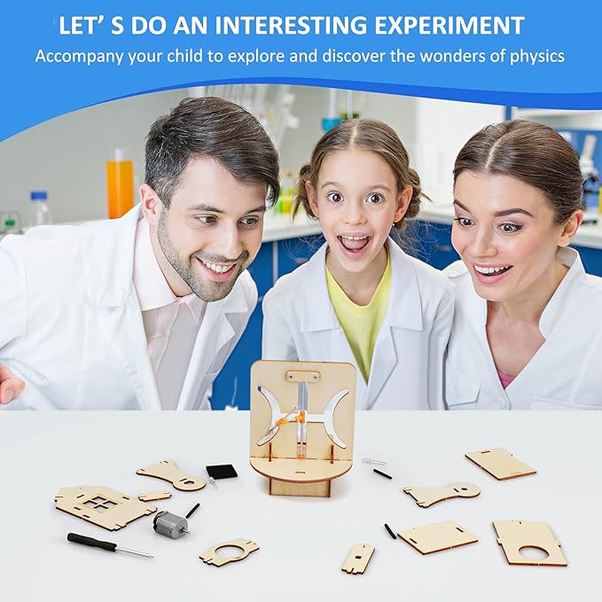 Poraxy 4 Set STEM Kits for Kids Ages 8-10, Science Experiment Projects Building Kits, Wooden 3D Puzzles, Educational Building Toys for Ages 8-12-13, Gifts for 8,9,10,11,12 13 Year Old Boys and Girls