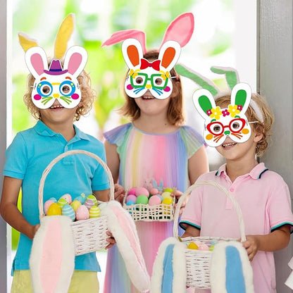 36 Set Easter Mask Crafts Bunny Coloring Masks Easter Activities DIY Arts and Crafts Spring Bunny Games Blank Masquerade Mask Animal Paper Rabbit Mask For Birthday Party School Classroom Home Favor