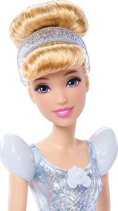 Mattel Disney Princess Cinderella Doll in Sparkling Fashion with Removable Skirt, Headband and Shoes, Posable & Collectible, Inspired by Movie