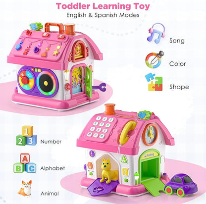 Vahome Musical Montessori Toys for 1 Year Old Girl Gifts, First Birthday Gifts for 1 Year Old Girl, Educational Baby Toy 12-18 Month Toddlers Ages 1-2 (Pink)