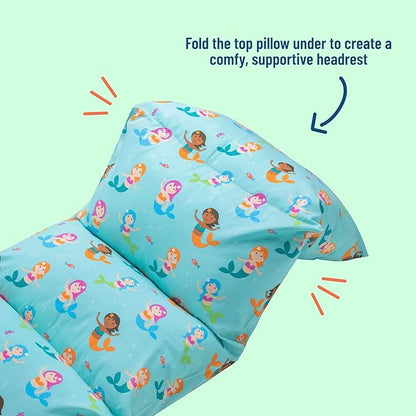 Wildkin Kids Floor Lounger: Ideal for Boys and Girls, Travel-Friendly, Perfect for Sleepovers - Pillow Lounger for Kids, Requires Standard Size Pillows Not Included (Mermaids)