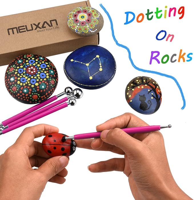 Meuxan 10 Piece Ball Stylus Dot Painting Tool Set, Clay Pottery Modeling Kit
