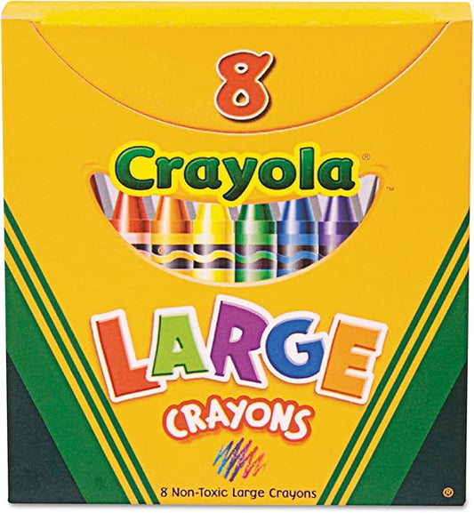 Crayola 520080 Large Crayons, Tuck Box, 8 Colors/Box