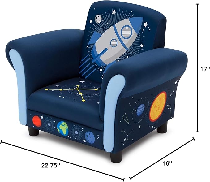 Delta Children Space Adventures Kids Upholstered Chair, Blue