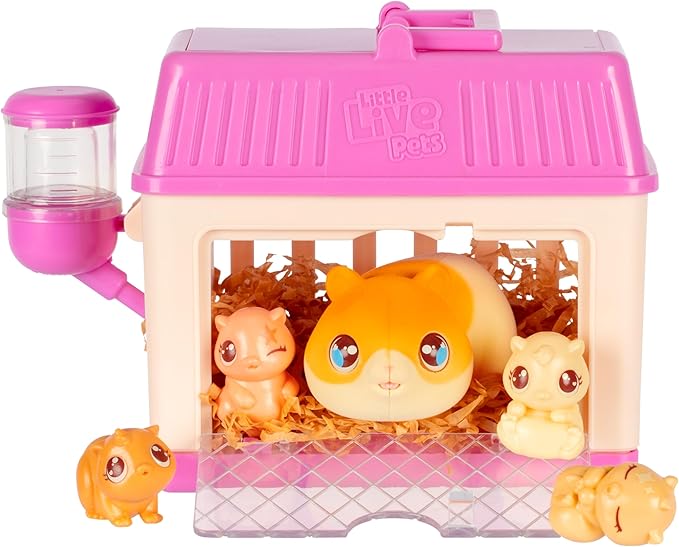 Little Live Pets Mama Surprise Minis Hamster, Care for Your Mama Hamster or Mama Bunny in Their Hutch to Reveal 2, 3, or 4 Mini Babies