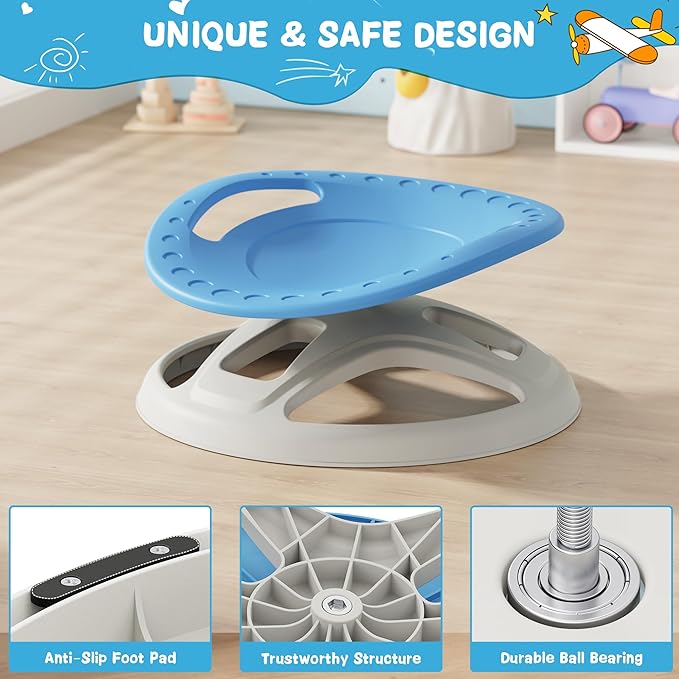 Brelley Sensory Spinning Chair for Kids, Autistic Kids Swivel Chair, Sensory Activity Toy for Toddlers, Physical Coordination Training Indoor & Outdoor Autism Sensory Products