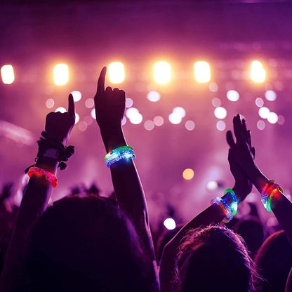 24 Pack Glow In The Dark LED Bracelets Party Favors for Kids Party Supplies Flashing Light Up Bracelet Glow Sticks Party Toys Neon Party Accessory Concert Birthday Party Games Valentines Day Gifts