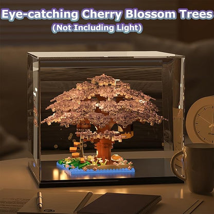 Beego 2 Bonsai Tree Cherry Blossom Building Toy Not Compatible with Lego, Japanese Sakura Pink&Purple Flower House Building Micro Bricks, Tree House Botanical Collection for Adults, Teen (2201 PCS)