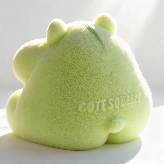 Handmade Taba Squishy Hamster Toy, Cute Squishy Hamster Fidget Toy, Soft Silicone Mochi Furry Toy, Stress Relief Gift for Adults & Kids, Sensory Anxiety Plushie (Green)