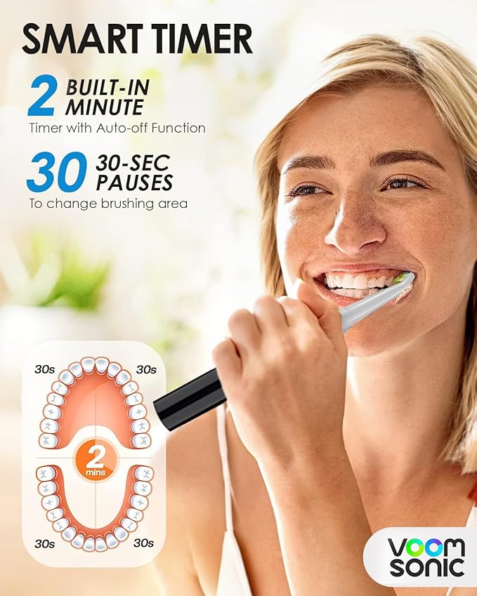 Voom Sonic Go 1 Series Travel Electric Toothbrush | Travel Toothbrushes - Battery Operated Toothbrush for Adults & Kids, Dentist Recommended Toothbrush, Portable w/ 2 Minute Timer (Black)