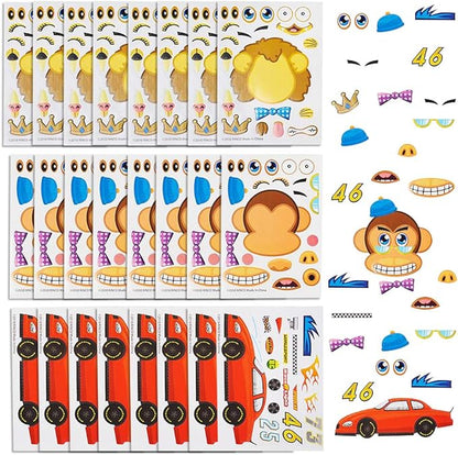 ArtCreativity Make Your Own Sticker Assortment, Bulk Set of 96 Sheets, Unique Arts ‘n Crafts Activity Supplies Kit for Kids, Sticker Prize, Fun Birthday Party Favor, Goodie Bag Filler