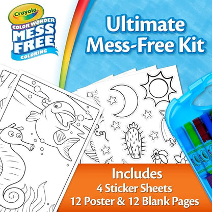 Crayola Color Wonder Mess Free Coloring Kit (50+ Pcs), Mess Free Markers, Mess Free Coloring Pages, Carrying Case, Toddler Gifts
