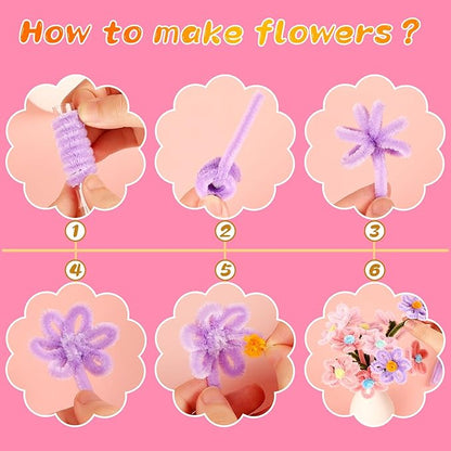 100Pcs Pipe Cleaners, Pipe Cleaners Craft, Chenille Stems Creative Craft Pipe Cleaners for Festivals Flower Making, Crafting Pipe Cleaners for DIY Decorations/Rose