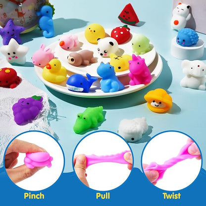 JOYIN Mochi Squishy Toys Set, Random 25 Pack Mini Squishy Mochi, Party Favors for Kids, Kawaii Stress Relief Toys, Basket Stuffers, Goodie Bags Fillers, Birthday Gifts, Classroom Prizes