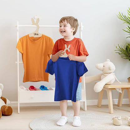 20 Packs Wooden Baby Hangers for Baby Clothes, Cute Bunny Ears Wood Newborn Baby Girl Boy Hangers for Nursery 9 Inch Kids Toddlers Children Infant Hangers for Baby Shower Crate Closet Clothing Storage