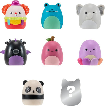 Squish-a-longs 8 Pack - 1” Mini-Squish with 2 Accessories, 1 Ring, and a Collector’s Guide - Collect, Trade, & Play