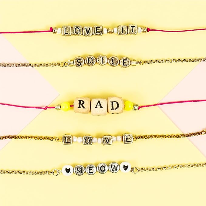STMT DIY Alphabet Jewelry Set, Design 10 Premium Personalized VSCO Girl Bracelets, Necklaces & Accessories, Bead Kit for Friendship Bracelets, DIY ABC Jewelry, Great for Kids & Teens Ages 8, 9, 10, 11