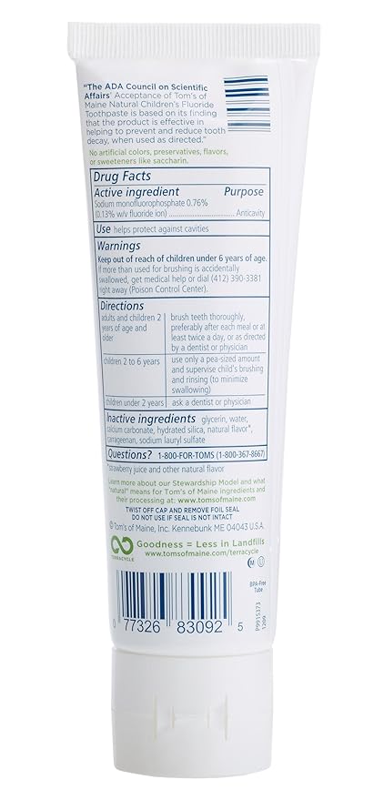Tom's of Maine Anticavity Fluoride Children's Toothpaste, Kids Toothpaste, Natural Toothpaste, Silly Strawberry, 4.2 Ounce , 3 Count (Pack of 1)