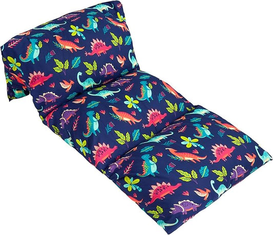 Wildkin Kids Floor Lounger: Ideal for Boys and Girls, Travel-Friendly, Perfect for Sleepovers - Pillow Lounger for Kids, Requires Standard Size Pillows Not Include (Darling Dinosaurs)