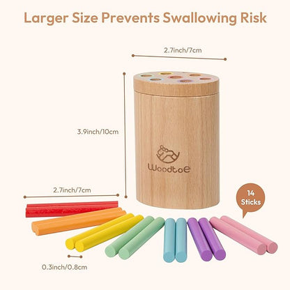 Wooden Montessori Sticks Toys for 1-3 Year Old, 7 Colors Sorting Learning Toys for Toddlers 1 2 3, Developmental Sensory Toys for Babies, Fine Motor Skills Travel Gifts for Baby Boys Girls