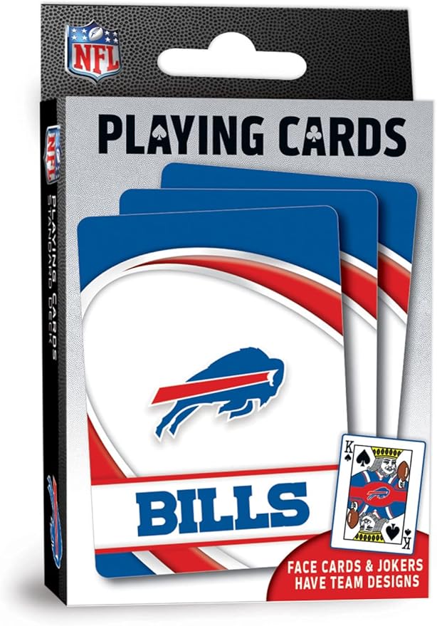 MasterPieces - NFL Playing Cards, Officially Licensed Buffalo Bills Football Deck, Family Games for Adults and Kids, Standard Index