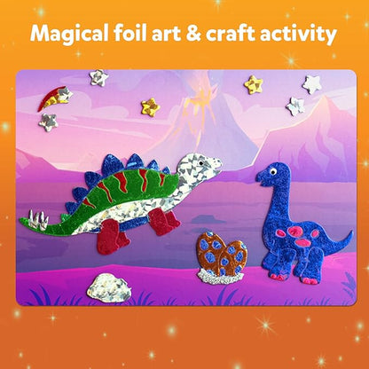 Skillmatics Art & Craft Activity - Foil Fun Dinosaurs, No Mess Art for Kids, Craft Kits & Supplies, DIY Creative Activity, Gifts for Boys & Girls Ages 4, 5, 6, 7, 8, 9, Travel Toys