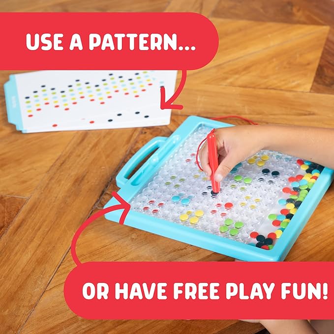 Chuckle & Roar Magnetic Dot Art Designer – Color-by-Number Stencil Art Toy for Kids Ages 3+ | Mess-Free, Travel-Friendly Creative Play